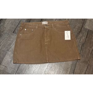 NWT Universal Thread Womens Corduroy Mini Skirt Brown Size 12 Button Front